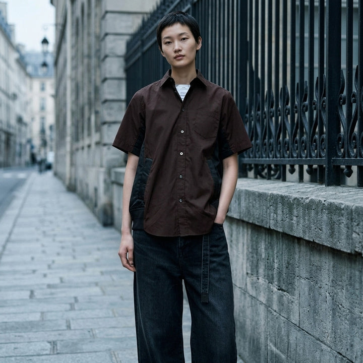 Cotton Poplin Mixed Media Shirt | sacai | Club21 - lifestyle