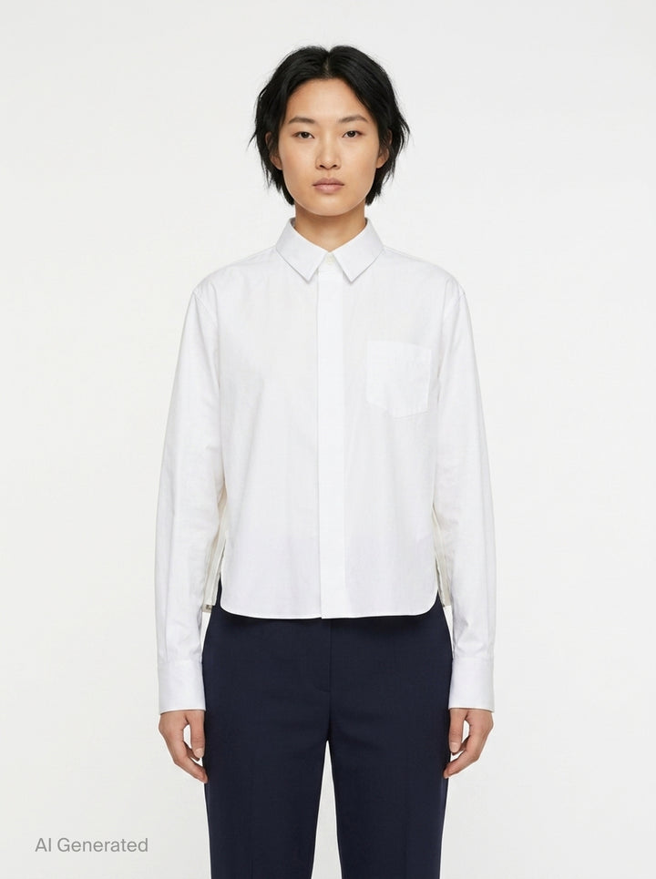 Cotton Poplin Nylon Twill Shirt | sacai | Club21 - front