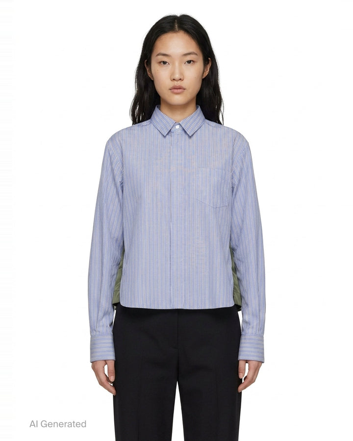 Cotton Poplin Nylon Twill Shirt | sacai | Club21 - front