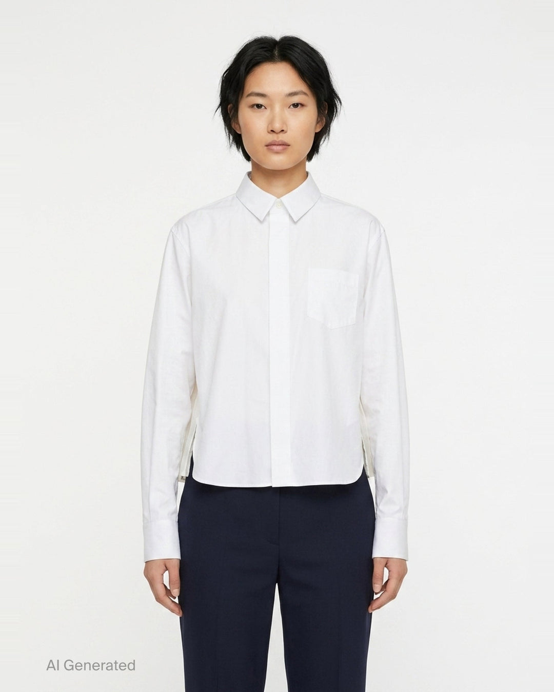 Cotton Poplin Nylon Twill Shirt | sacai | Club21 - front
