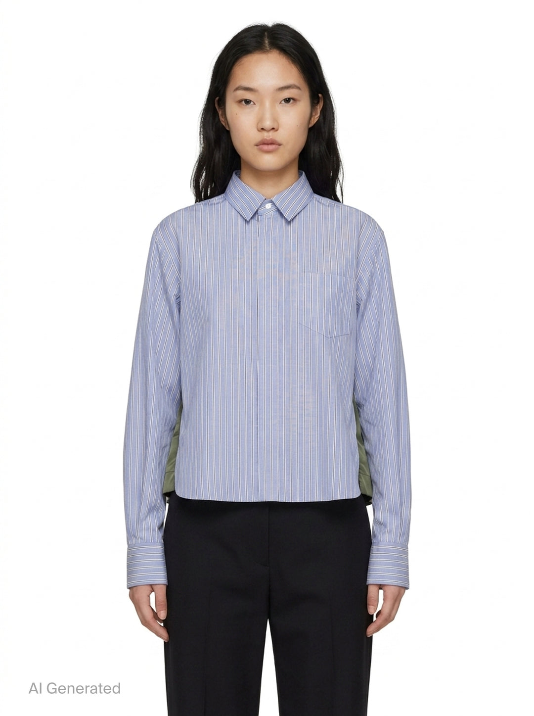 Cotton Poplin Nylon Twill Shirt | sacai | Club21 - front