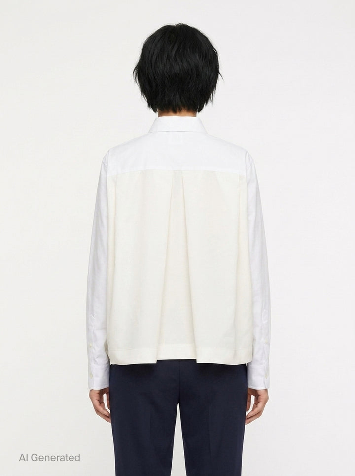 Cotton Poplin Nylon Twill Shirt | sacai | Club21 - back