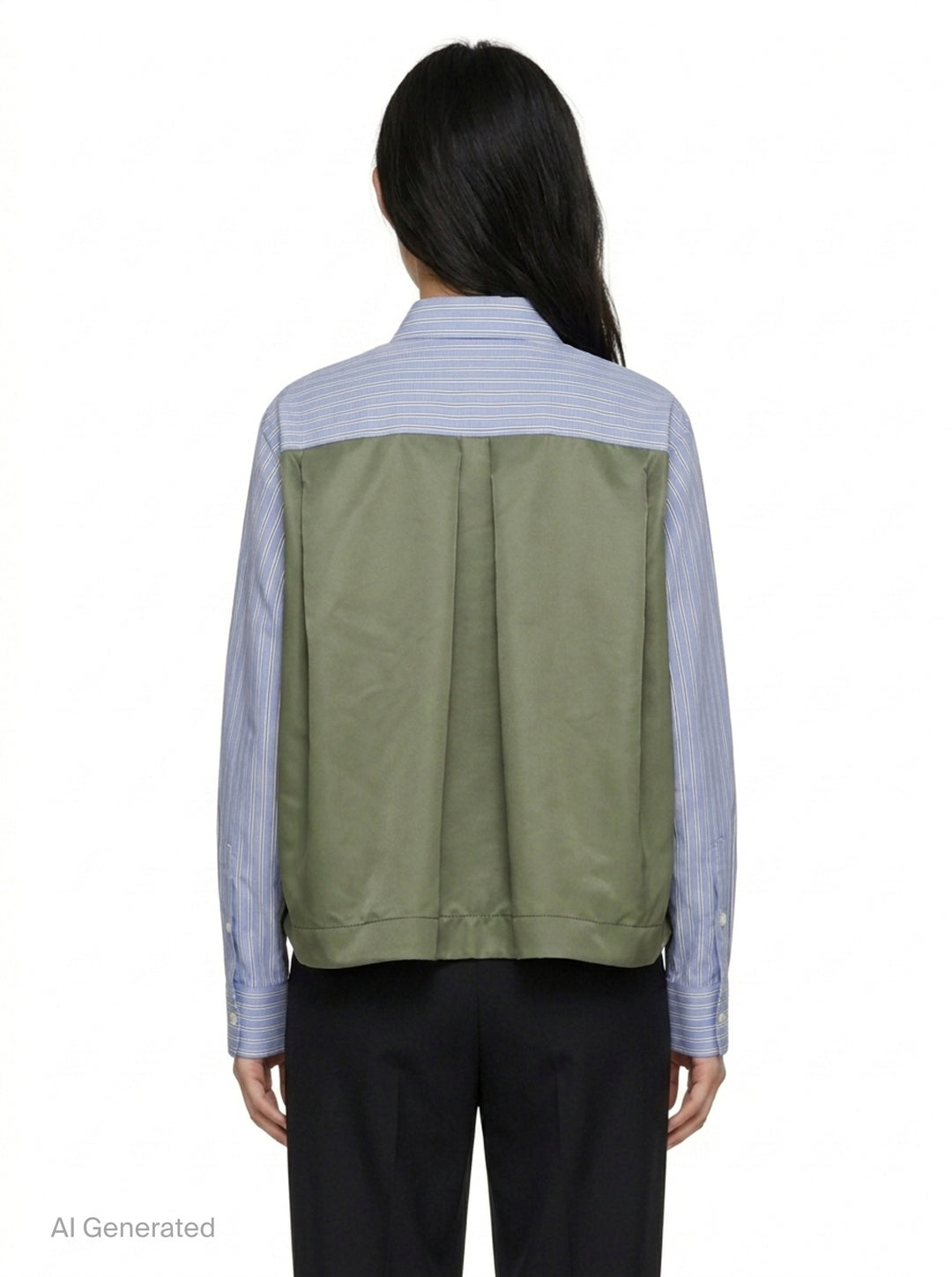 Cotton Poplin Nylon Twill Shirt | sacai | Club21 - back