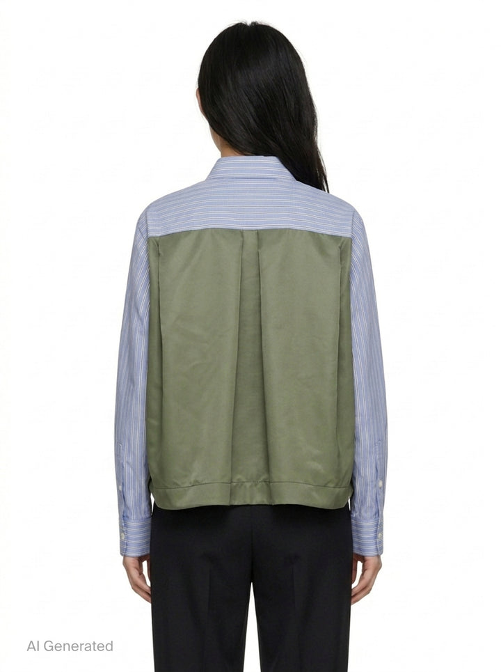 Cotton Poplin Nylon Twill Shirt | sacai | Club21 - back