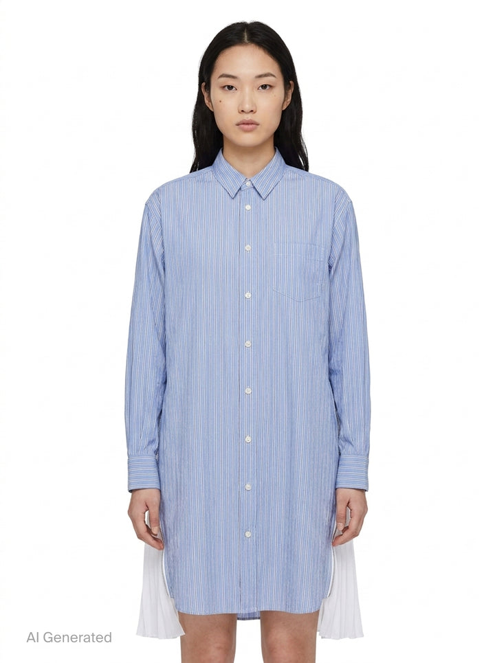 Cotton Poplin Shirt Dress | sacai | Club21 - front