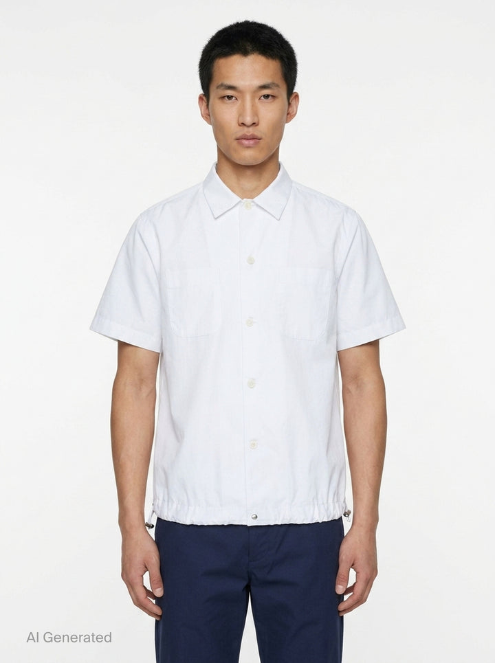 Cotton Poplin Short Sleeve Shirt | sacai | Club21 - front