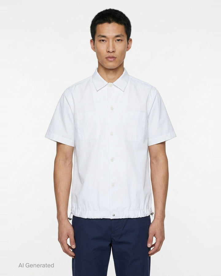 Cotton Poplin Short Sleeve Shirt | sacai | Club21 - front