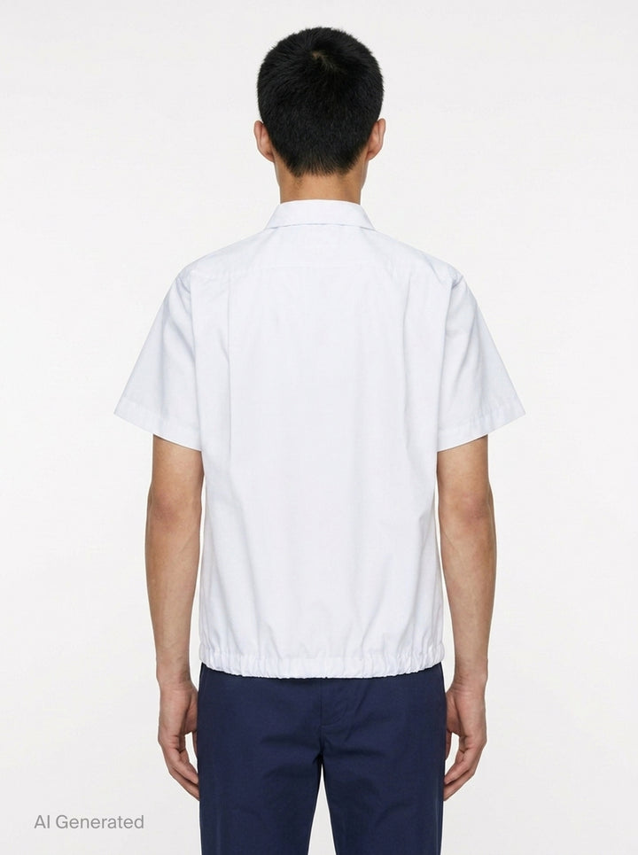 Cotton Poplin Short Sleeve Shirt | sacai | Club21 - back