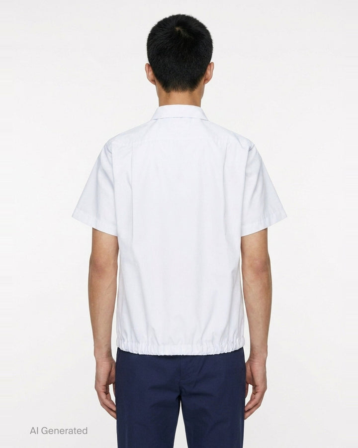 Cotton Poplin Short Sleeve Shirt | sacai | Club21 - back