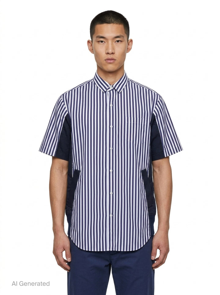 Cotton Poplin Short Sleeve Shirt | sacai | Club21 - front