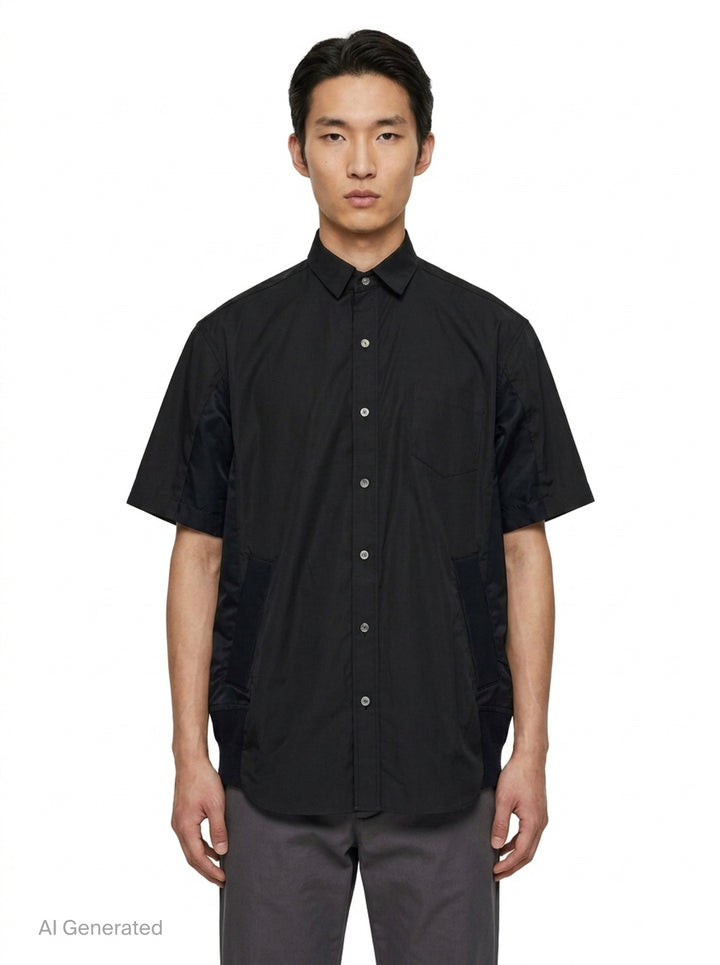 Cotton Poplin Short Sleeve Shirt | sacai | Club21 - front
