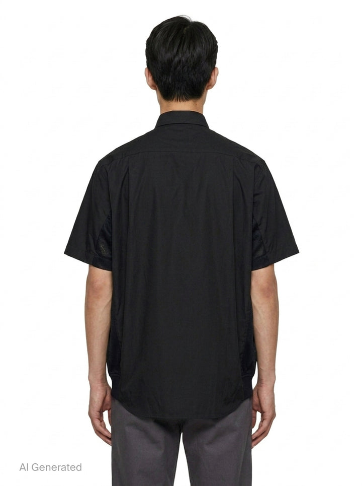 Cotton Poplin Short Sleeve Shirt | sacai | Club21 - back