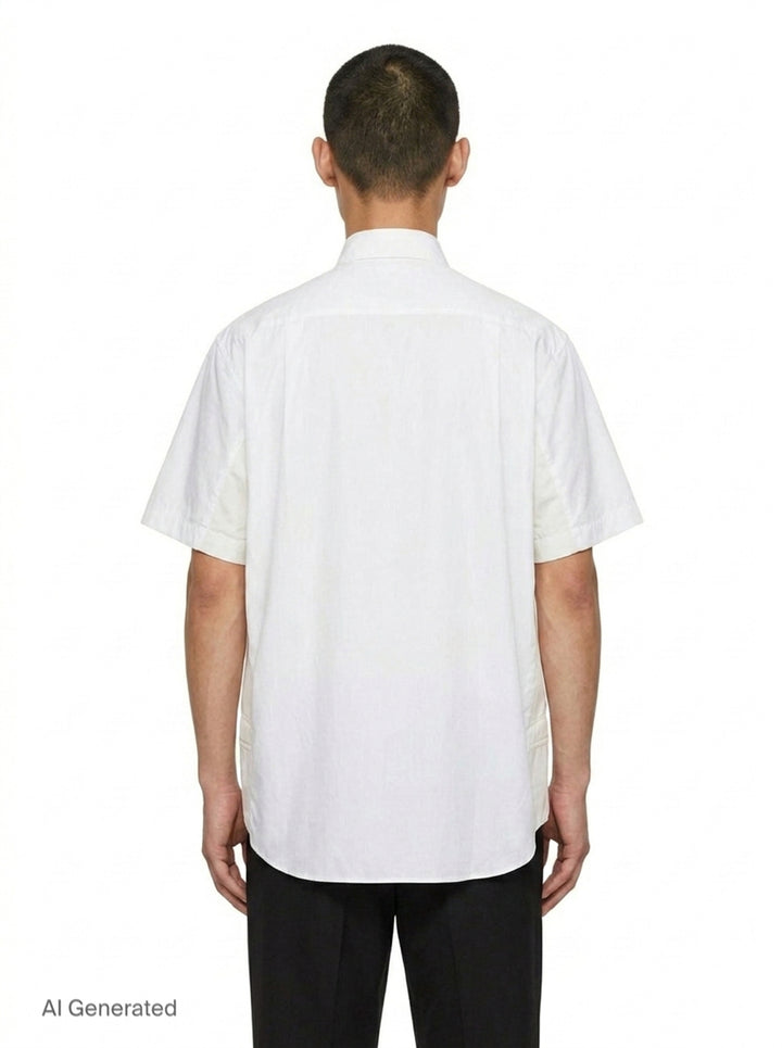 Cotton Poplin Short Sleeve Shirt | sacai | Club21 - back