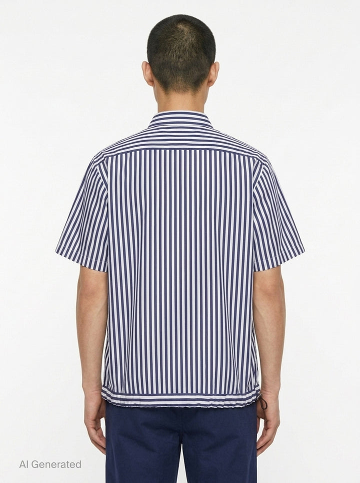 Cotton Poplin Short Sleeve Shirt | sacai | Club21 - back