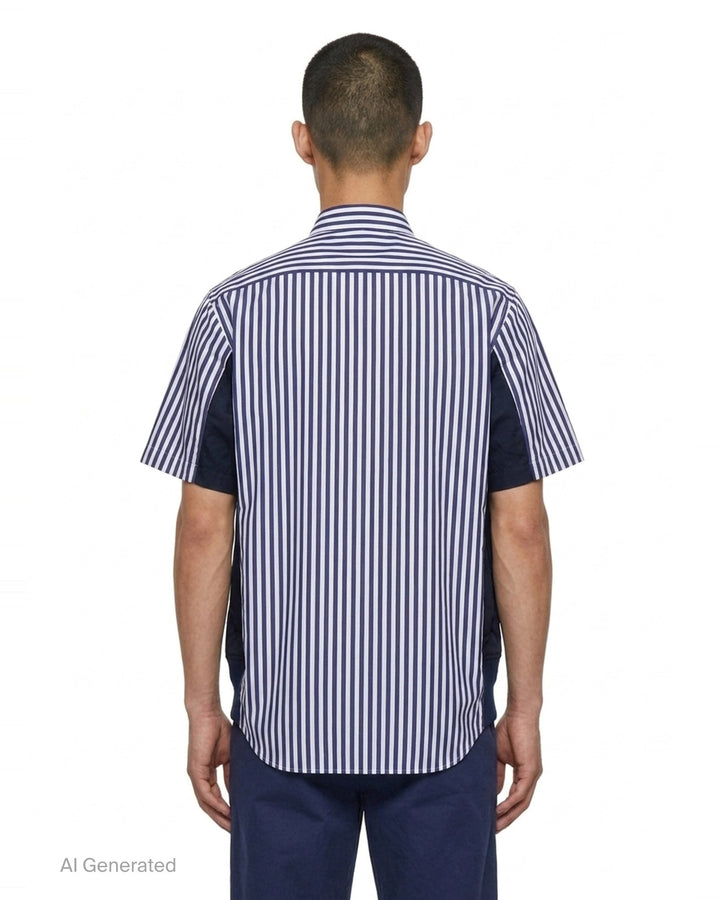 Cotton Poplin Short Sleeve Shirt | sacai | Club21 - back