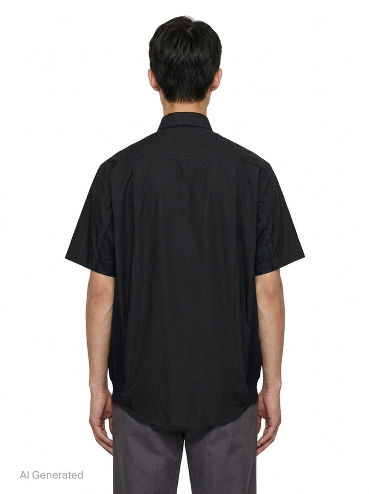 Cotton Poplin Short Sleeve Shirt | sacai | Club21 - back