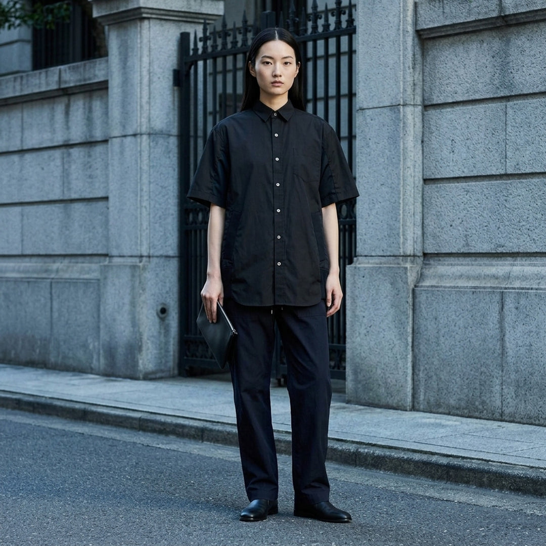 Cotton Poplin Short Sleeve Shirt | sacai | Club21 - lifestyle