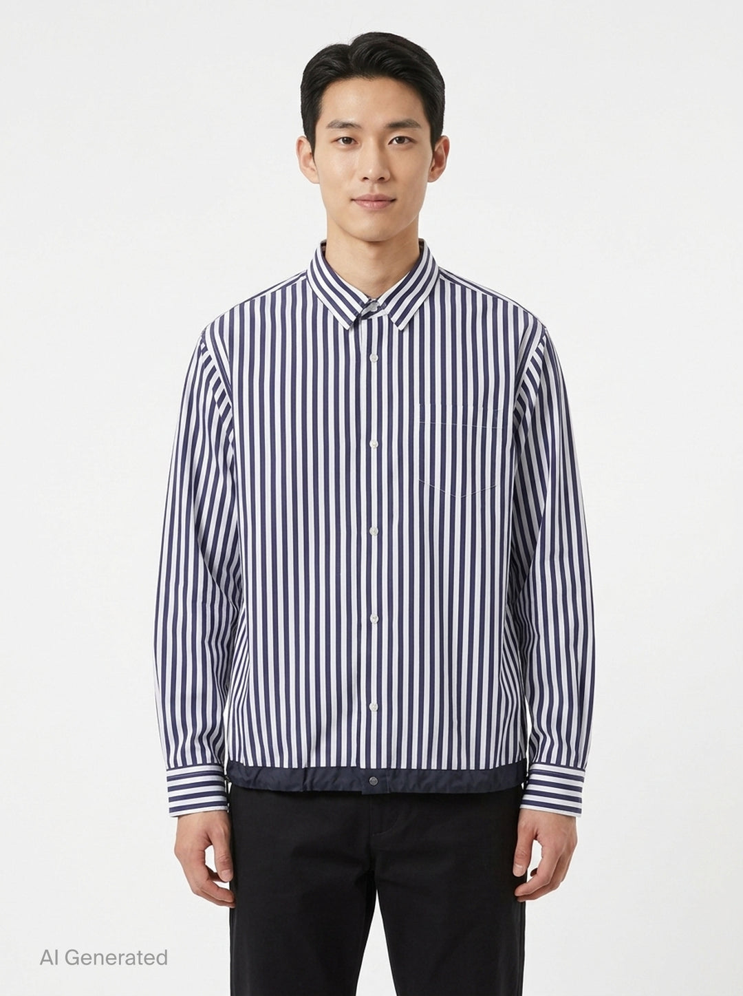 Cotton Poplin Striped Shirt | sacai | Club21 - front
