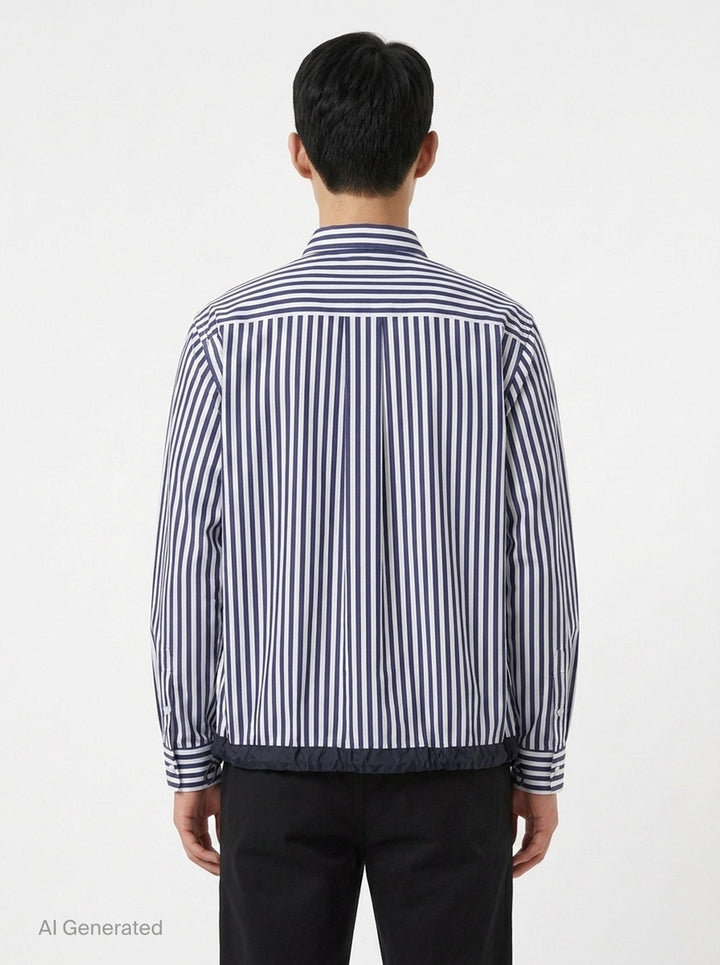 Cotton Poplin Striped Shirt | sacai | Club21 - back