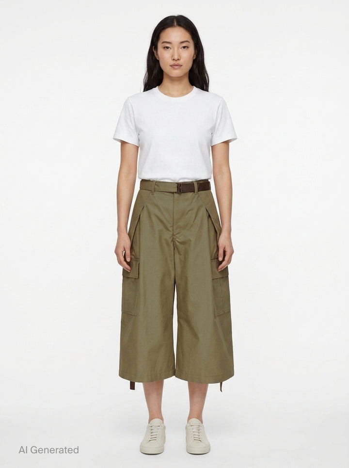 Cotton Weather Cargo Shorts | sacai | Club21 - front