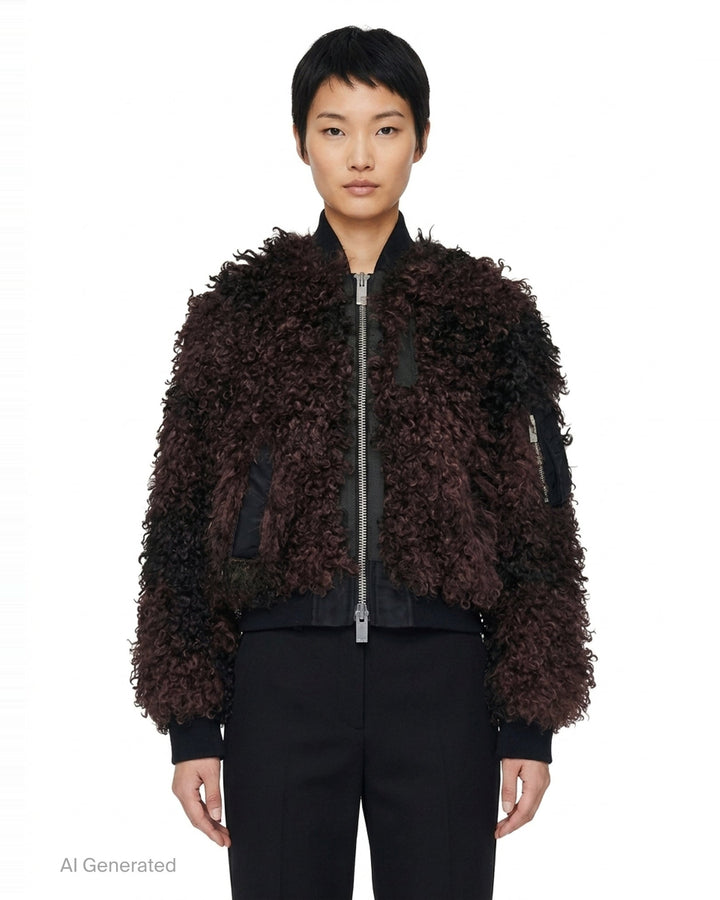 Curly Faux Fur Blouson | sacai | Club21 - front
