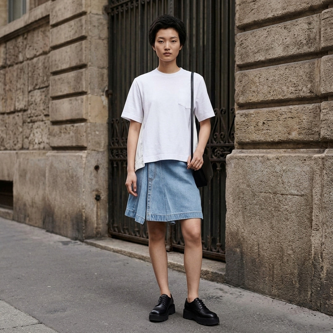 Denim x Cotton Jersey T-Shirt | sacai | Club21 - lifestyle