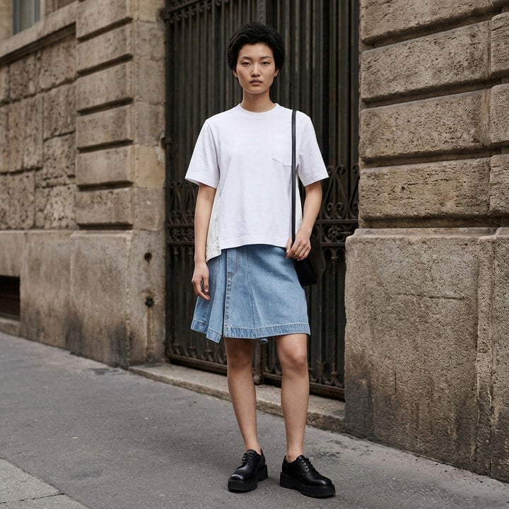 Denim x Cotton Jersey T-Shirt | sacai | Club21 - lifestyle