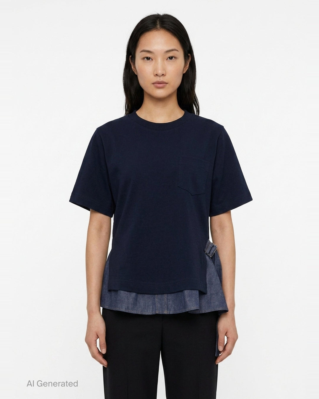Denim x Cotton Jersey Tee | sacai | Club21 - front