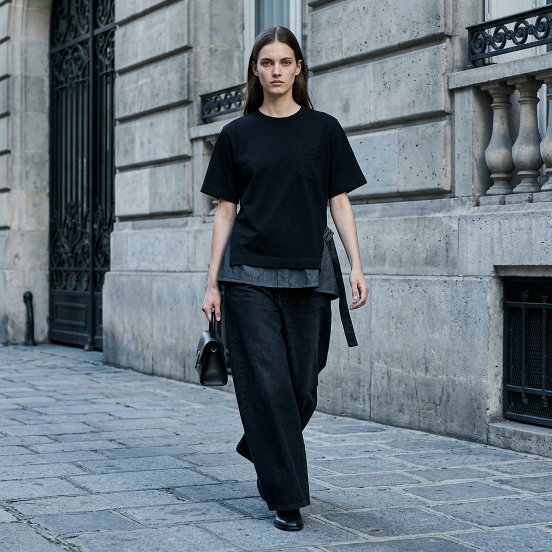 Denim x Cotton Jersey Tee | sacai | Club21 - lifestyle