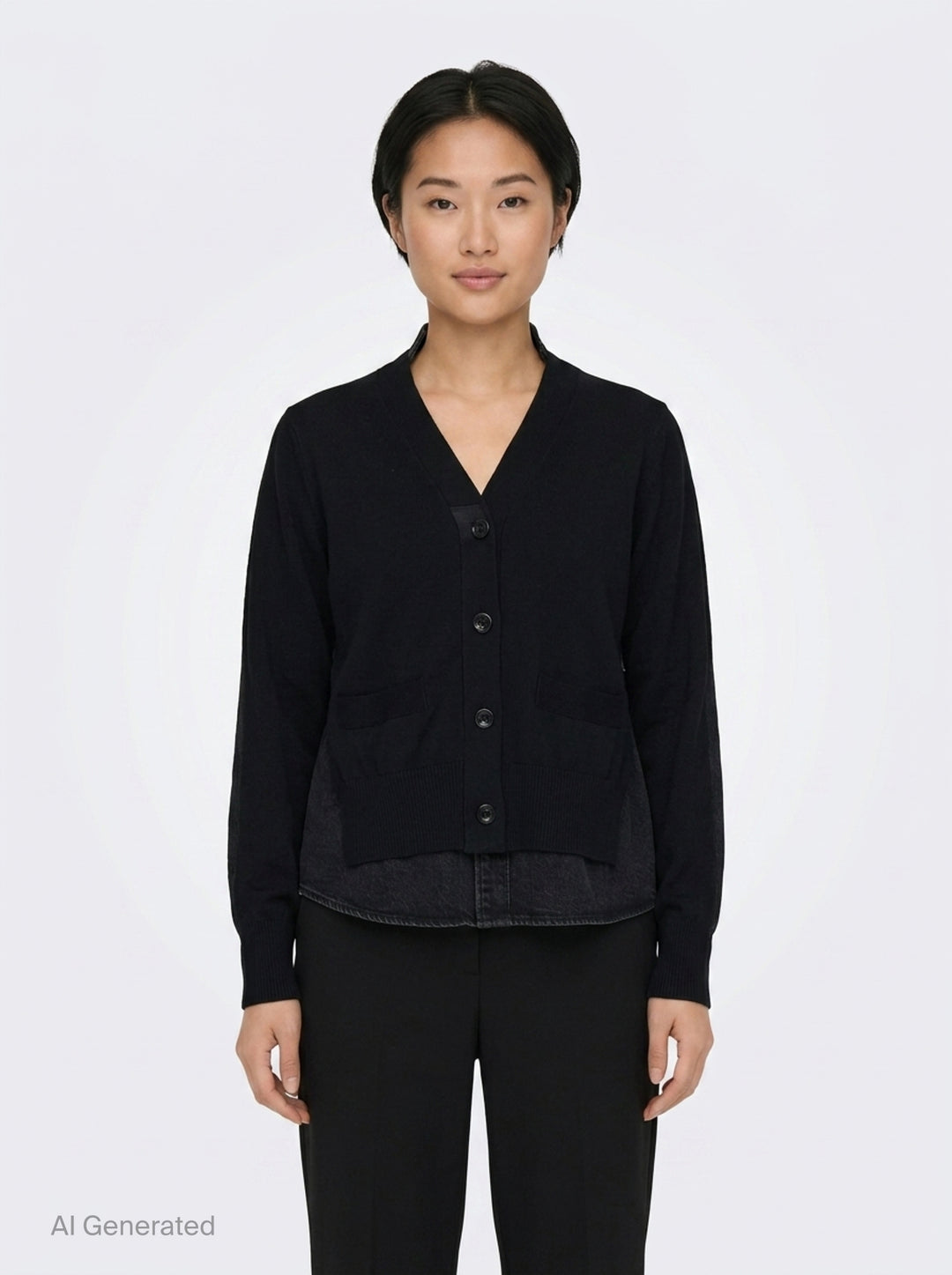 Denim x Knit Cardigan | sacai | Club21 - front