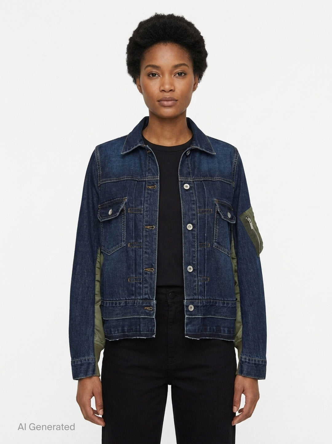 Denim x Nylon Twill Jacket | sacai | Club21 - front