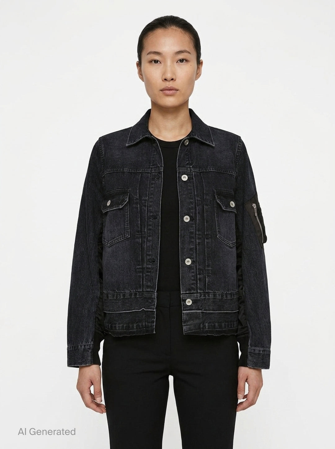 Denim x Nylon Twill Jacket | sacai | Club21 - front