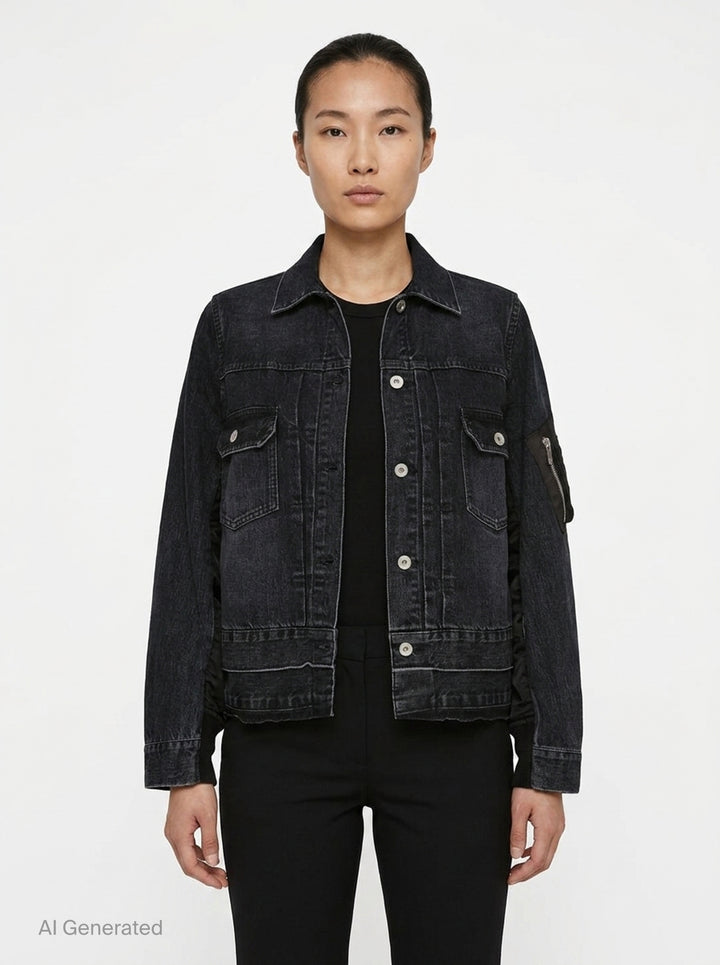 Denim x Nylon Twill Jacket | sacai | Club21 - front