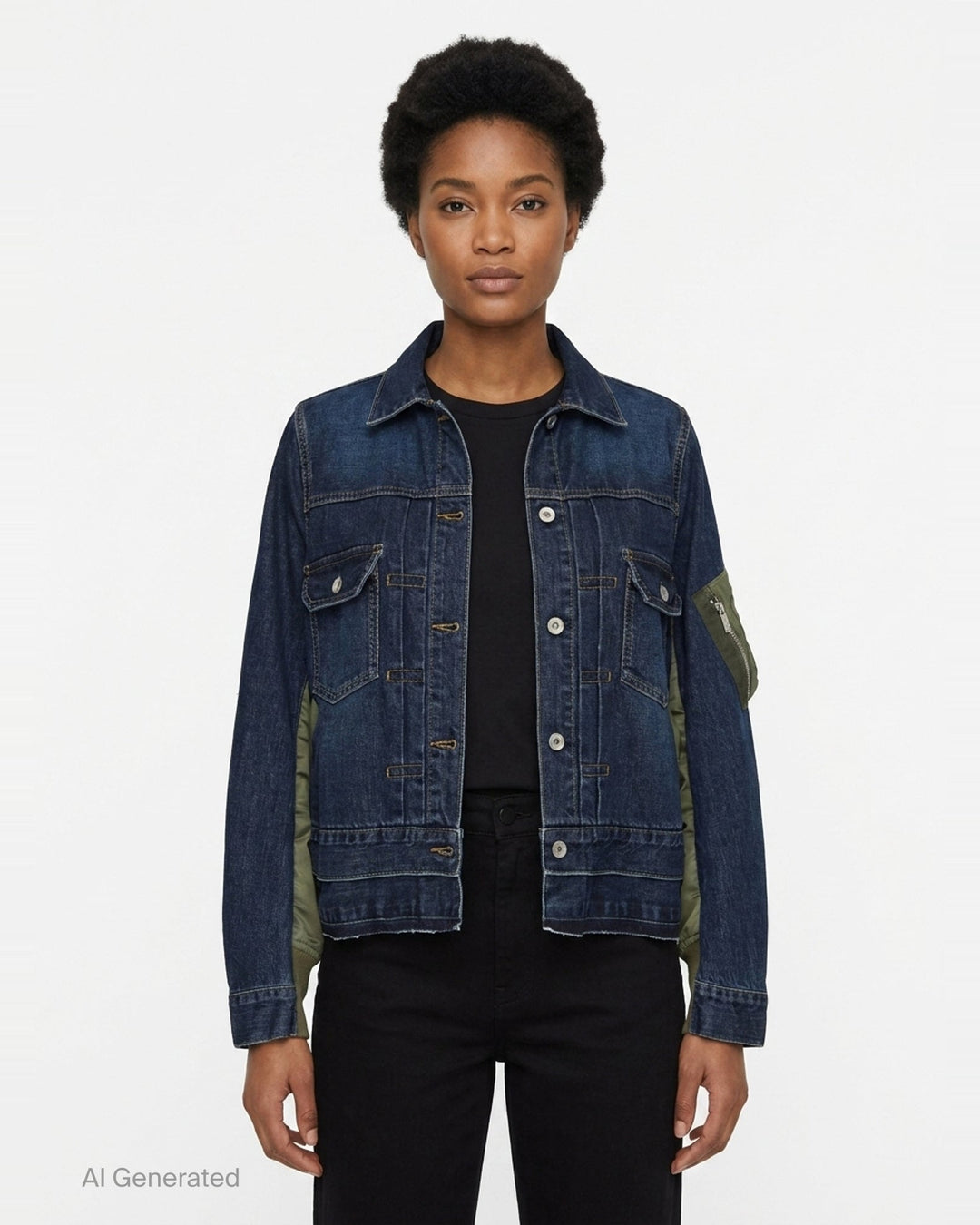 Denim x Nylon Twill Jacket | sacai | Club21 - front