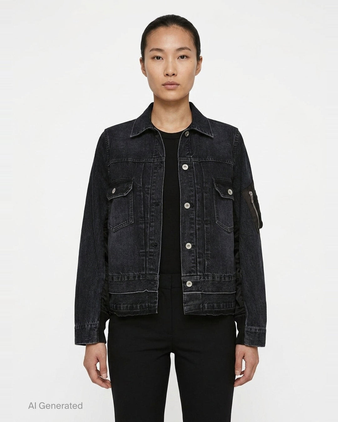 Denim x Nylon Twill Jacket | sacai | Club21 - front