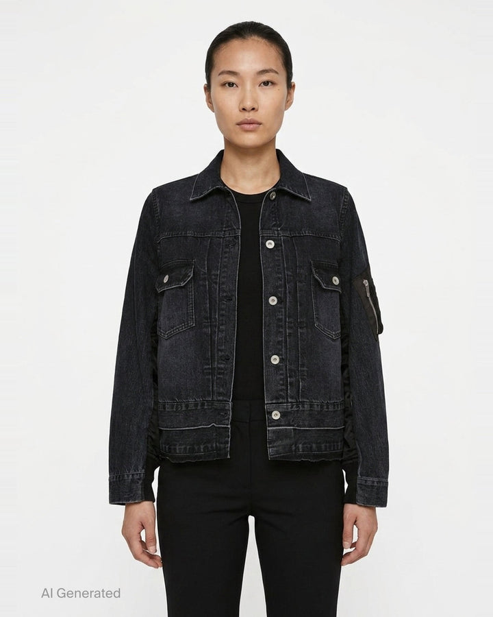 Denim x Nylon Twill Jacket | sacai | Club21 - front
