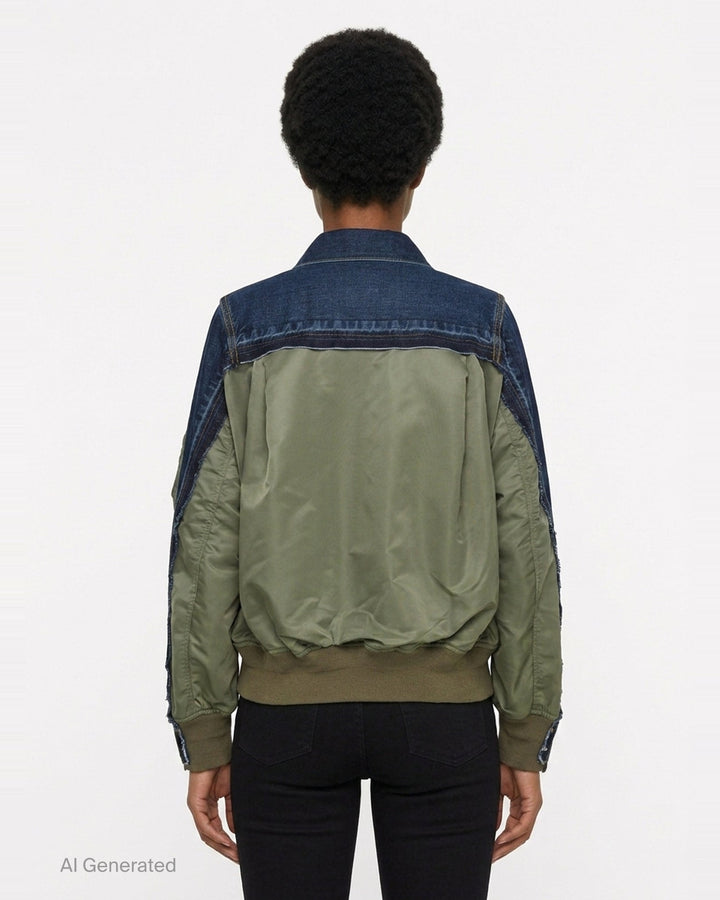 Denim x Nylon Twill Jacket | sacai | Club21 - back