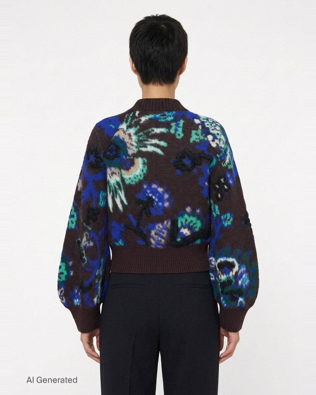 Floral Jacquard Knit Blouson | sacai | Club21 - back