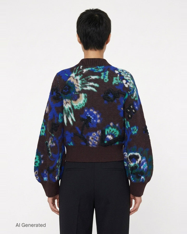 Floral Jacquard Knit Blouson | sacai | Club21 - back