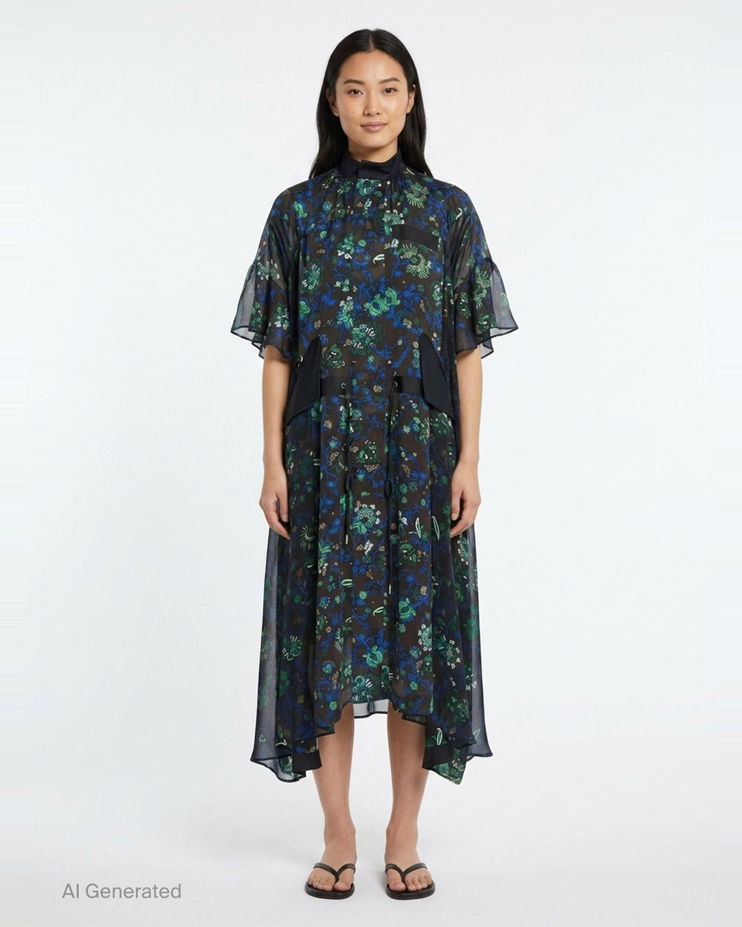 Floral Print Woven Dress | sacai | Club21 - front