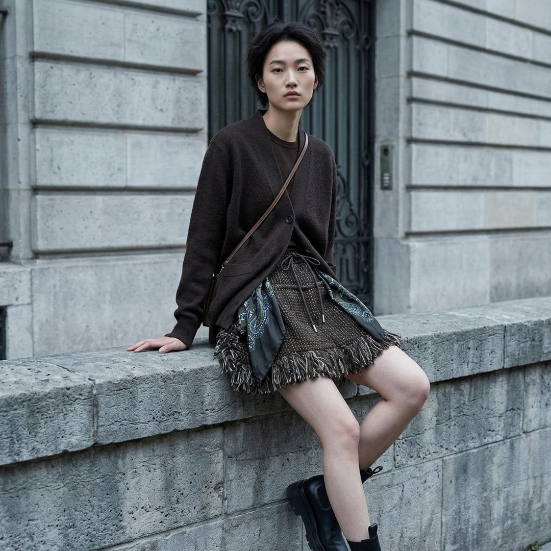 Fringe Tweed Mini Skirt | sacai | Club21 - lifestyle