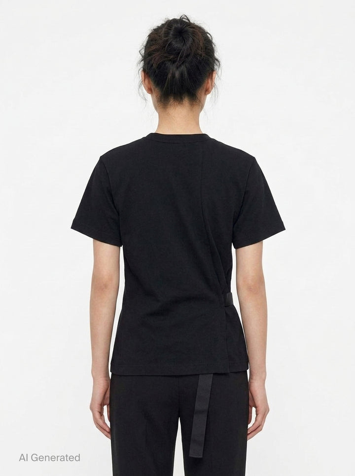 Graphic Print Belted T-Shirt | sacai | Club21 - back