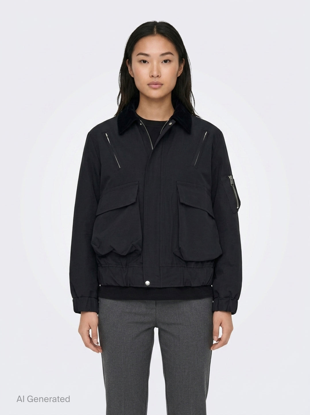 Grosgrain Bonding Blouson | sacai | Club21 - front