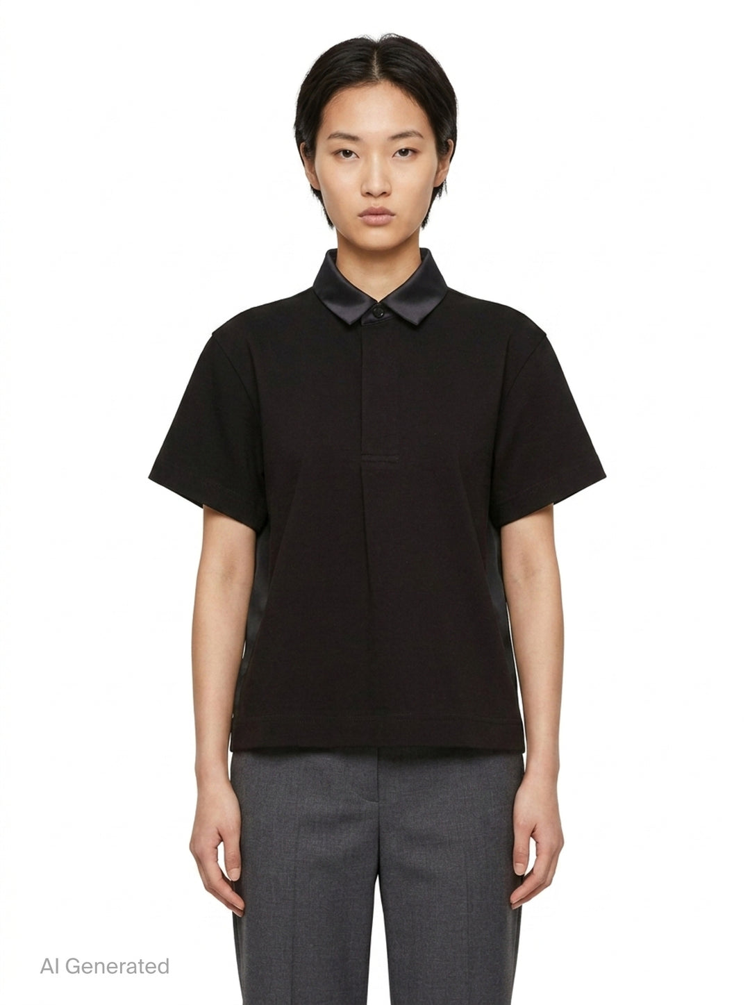 Poplin Polo Shirt | sacai | Club21 - front