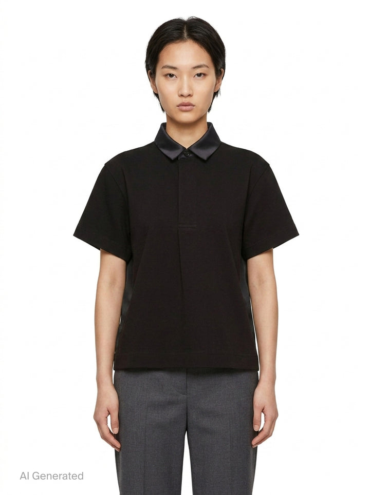 Poplin Polo Shirt | sacai | Club21 - front