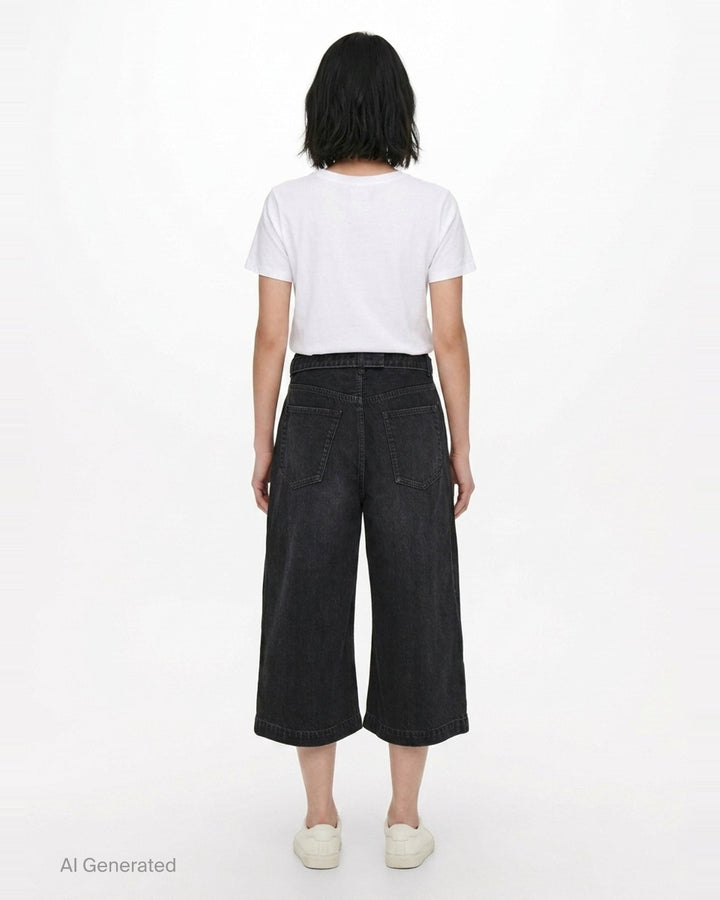 Wide Leg Denim Shorts | sacai | Club21 - back
