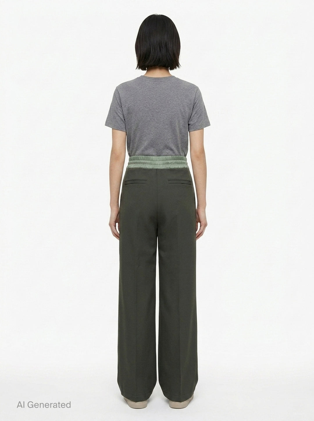 Matelassé Twill Wide-Leg Pants | sacai | Club21 - back