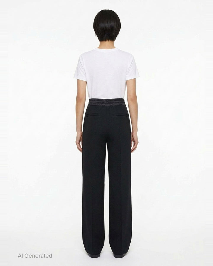 Matelassé Twill Wide-Leg Pants | sacai | Club21 - back
