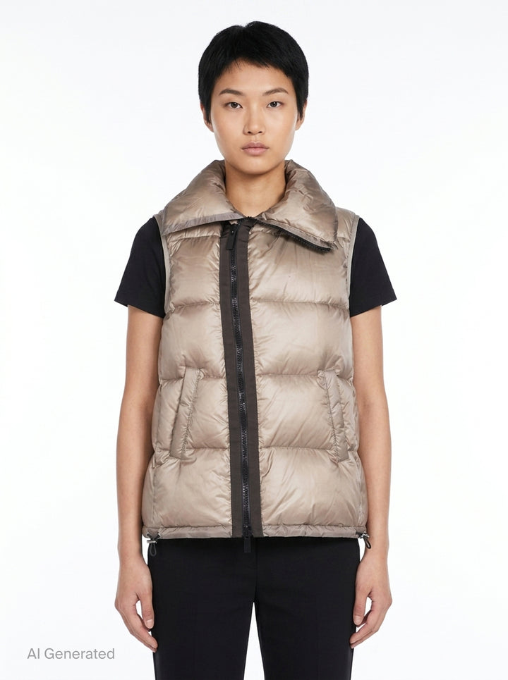 Metallic Puffer Gilet Vest | sacai | Club21 - front