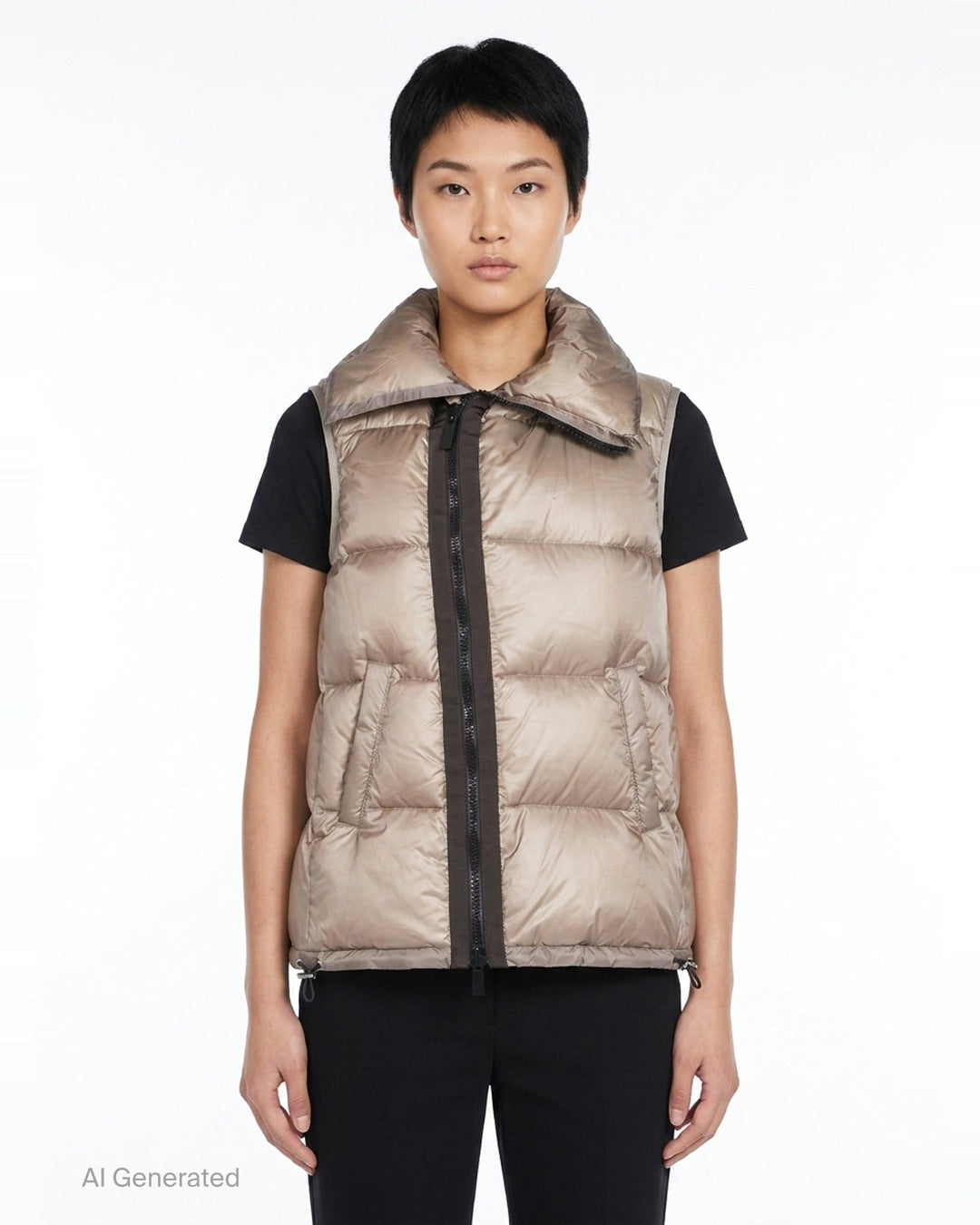 Metallic Puffer Gilet Vest | sacai | Club21 - front